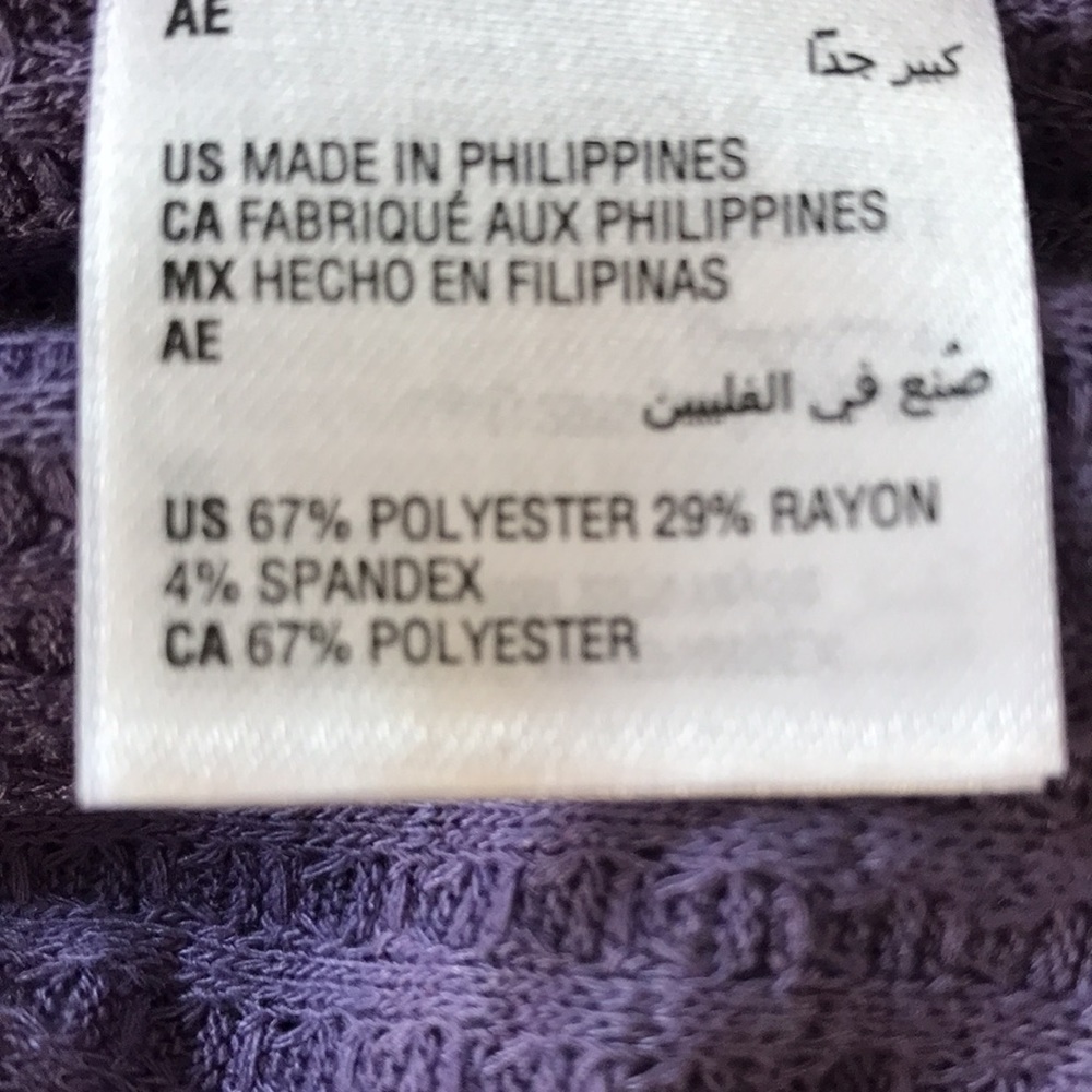 Alfani Intimates Cozy Thermal Top Plum Garden - Picture 6 of 6